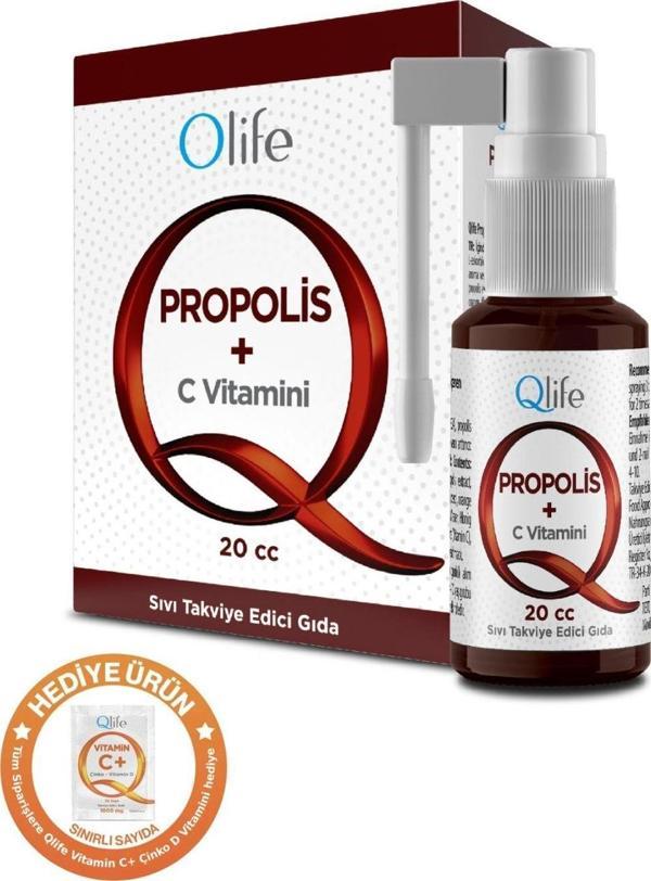 Qlife Propolis, C Vitamini Sprey - Damla 20 Ml - Image 1