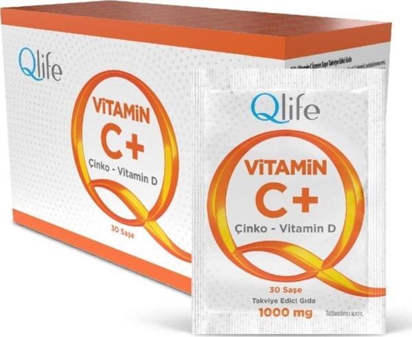 Qlife Vitamin C + Çinko + D Vitamini 30 Saşe - Image 1