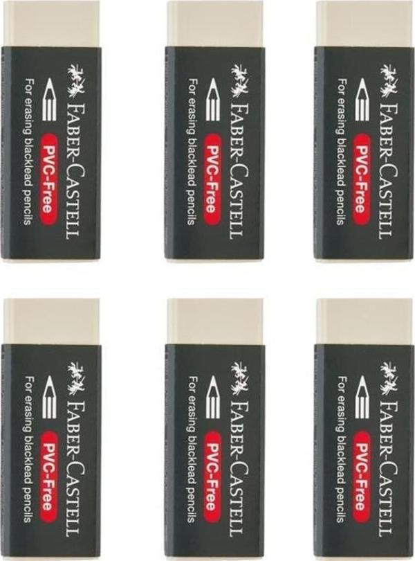 Faber-Castell Büyük Silgi Beyaz PVC Free 6 lı 188539 - Image 1