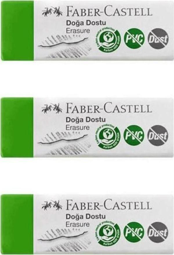 Faber-Castell Doğa Dostu Büyük Silgi Dust Free PVC Free 3 lü 187254 - Image 1