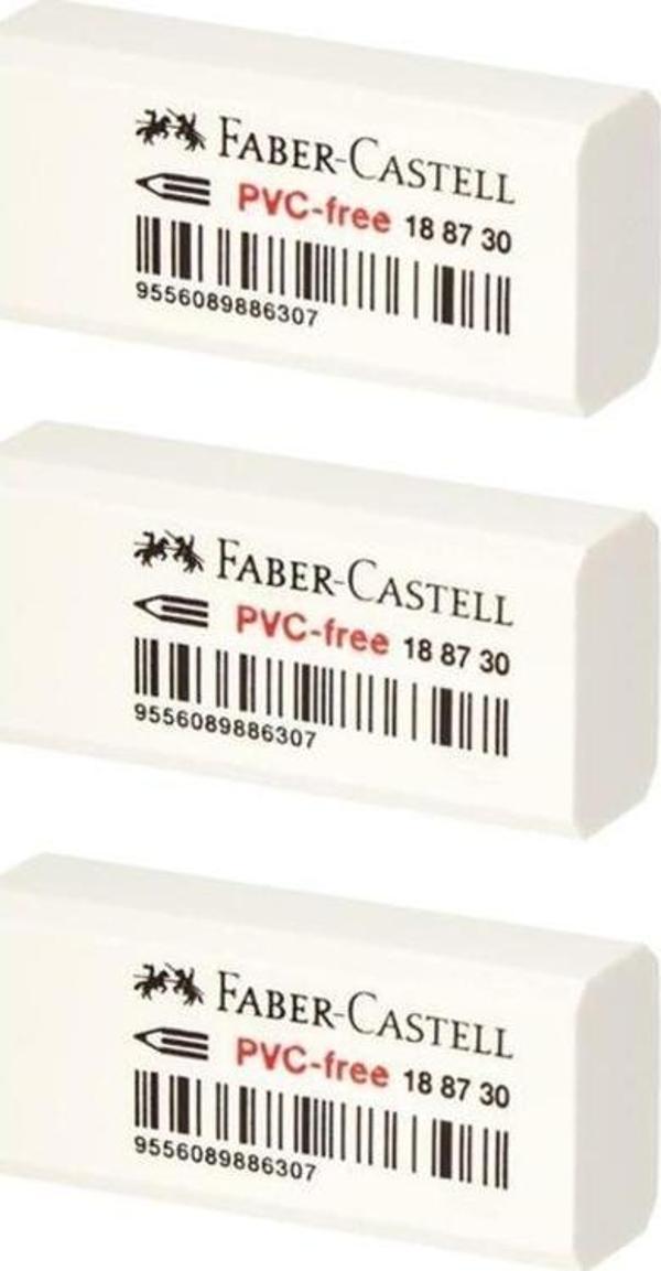 Faber-Castell PVC Free Küçük Beyaz Silgi 3 lü 188730 - Image 1