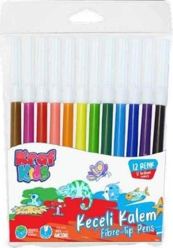 Kraf Kids Keçeli Kalem 12 Renk 265G - Image 1