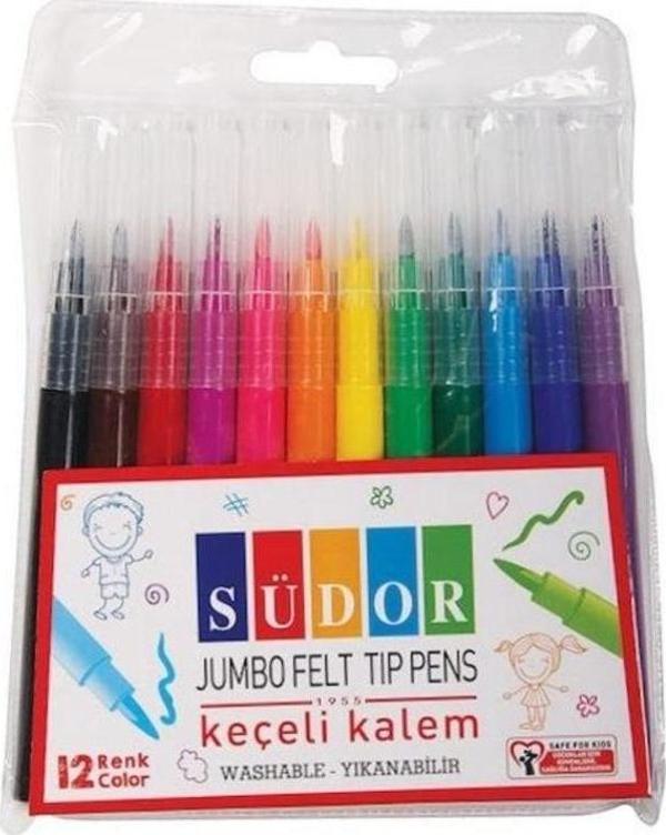 Südor Jumbo Keçeli Kalem 12 Renk  - Image 1