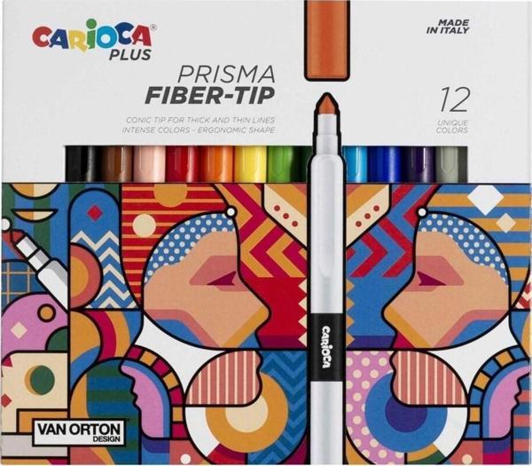 CARİOCA PLUS PRISMA FİBER UÇ KEÇELİ BOYA KALEMİ 12Lİ - Image 1