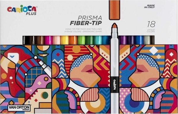 CARİOCA PLUS PRISMA FİBER UÇ KEÇELİ BOYA KALEMİ 18Lİ - Image 1