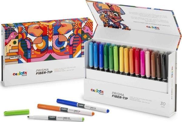 CARİOCA PLUS PRISMA FİBER UÇ KEÇELİ BOYA KALEMİ 30LU (SERT KUTU) - Image 1