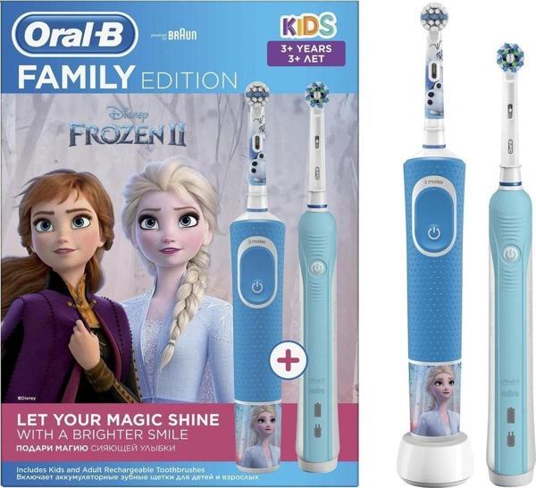 Oral-B  Aile Paketi D16 Mavi + D100 Frozen Şarj Edilebilir Diş Fırçası - Image 1