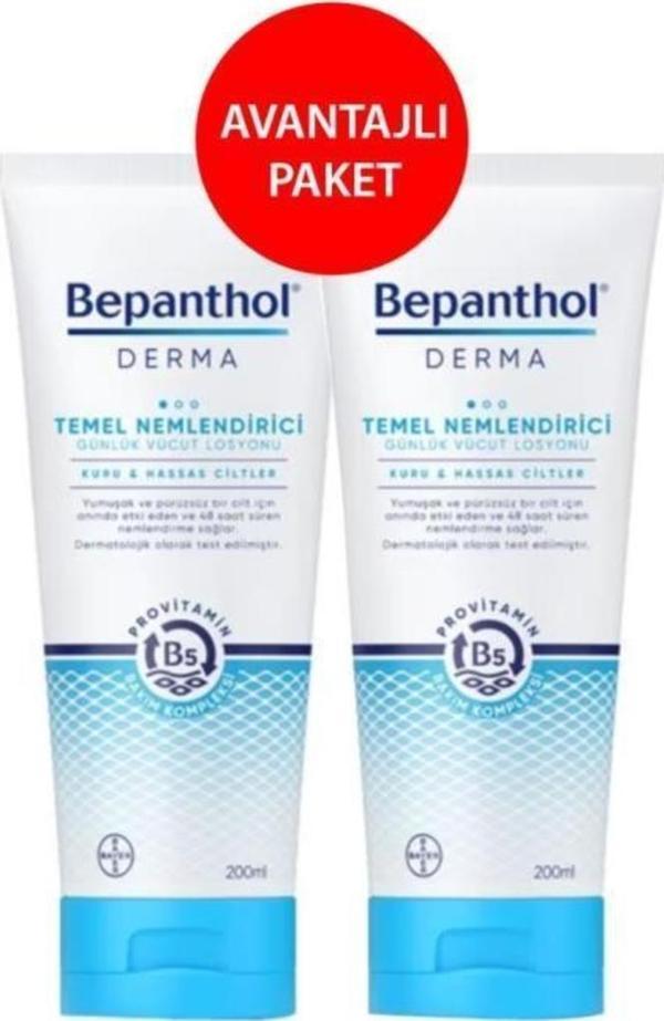Bepanthol Derma Temel Nemlendirici Vücut Losyonu 200 ml X2 - Image 1