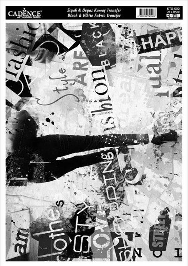 Cadence Siyah&Beyaz Kumaş Transfer 21x30 cm. KTS-002 - Image 1