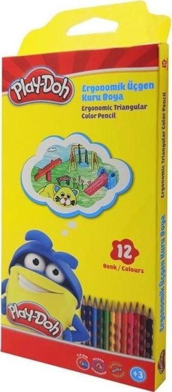 Play-Doh 12 Renk Oluklu Kuru Boya - Image 1