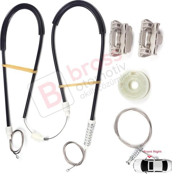 Ford Focus MK1 2000-2007 4/5 Kapı 6S4Z5423200BA İçin Elektrikli Ön Sağ Kapı Cam Kriko Tamir Seti - Image 1