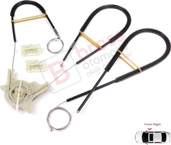 Mercedes Vito Viano Mixto MK2 W639 2003-2010 6397200146 İçin Ön Sağ Kapı Cam Kriko Tamir Seti - Image 1
