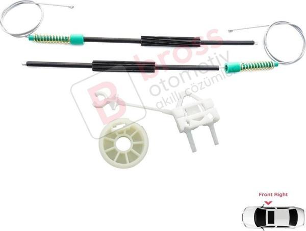 Fiat Doblo MK1 MPV Van 119 223 2001-2010 51718403 İçin Ön Sağ Kapı Cam Kriko Tamir Seti - Image 1