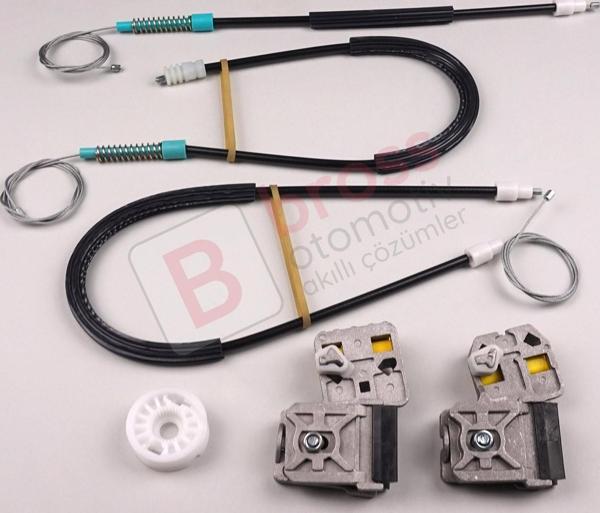 Peugeot 607 9D 9U 1999-2010 9222Q0 9650734880 İçin Ön Sağ Kapı Cam Kriko Tamir Seti Metal Ayaklı - Image 1