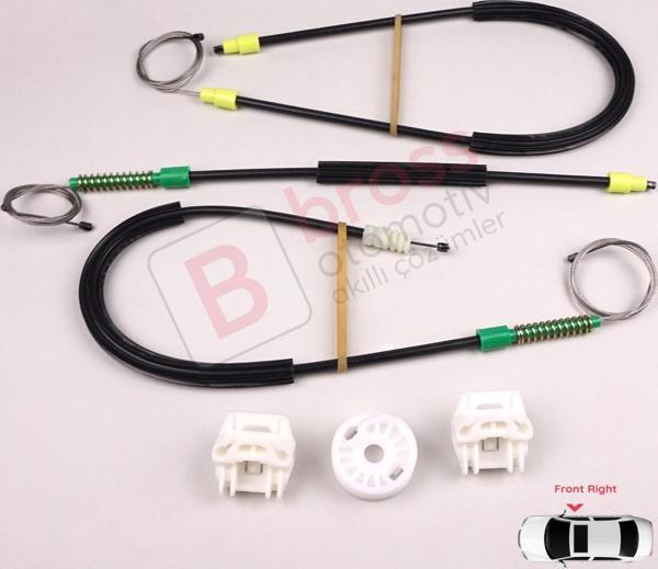 Peugeot 607 9D 9U 1999-2010 9222Q0 9650734880 İçin Ön Sağ Kapı Cam Kriko Tamir Seti  - Image 1