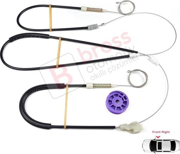 VW Golf MK3 1991-1998 5-Kapı Vento Jetta 1992-1999 İçin Elektrikli Ön Sağ Kapı Cam Kriko Tamir Seti - Image 1