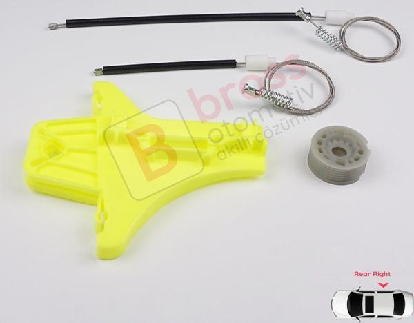 VW Jetta Golf MK5 A5 1K R32 GTI Plus 5M1 1K5839462 İçin Arka Sağ Kapı Cam Kriko Tamir Seti - Image 1