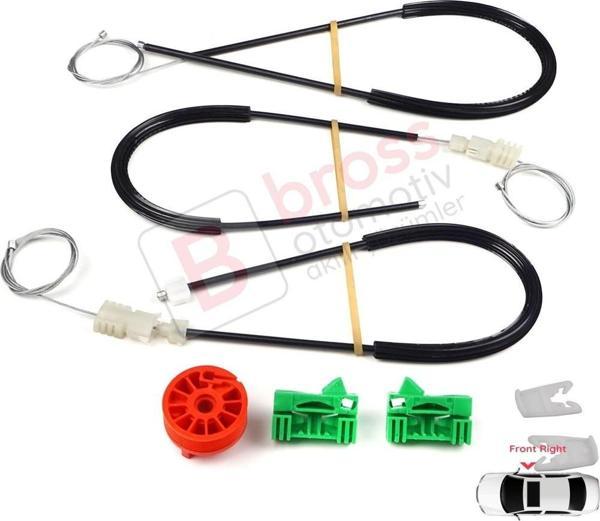 Renault Laguna 2 2001-2008 İçin Ön Sağ Kapı Cam Kriko Tamir Seti - Image 1