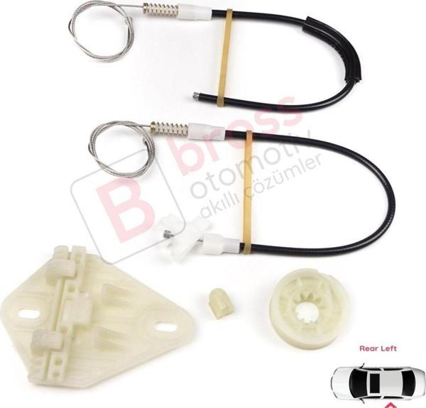 Renault Megane MK1 X64 1996-2003 4/5 Kapı 7700834343 İçin Arka Sol Kapı Cam Kriko Tamir Seti - Image 1