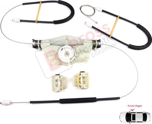 Seat Toledo MK21998-2004 Leon MK1 1999-2006 1M0837462A İçin Sağ Ön Cam Kriko Tamir Seti - Image 1