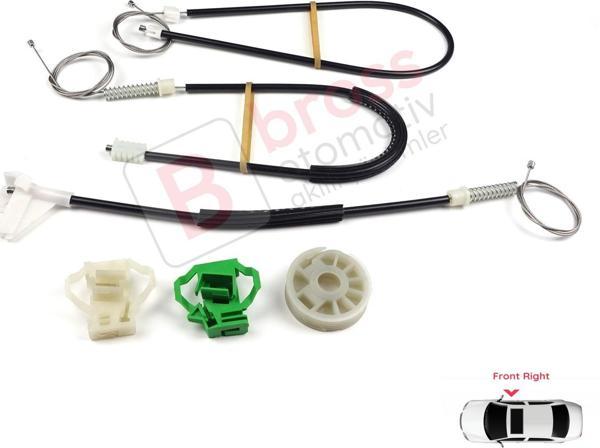 Skoda Octavia MK1 1U 1996-2000 Makyajsız Kasa İçin Elektrikli Ön Sağ Kapı Cam Kriko Tamir Seti - Image 1