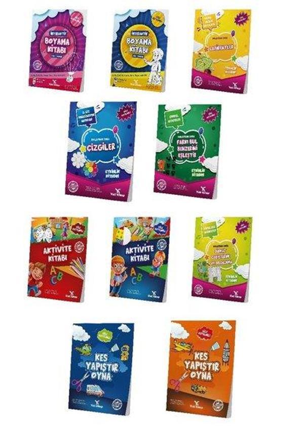 5-7 Yaş Okul Öncesi Evde Etkinlik Seti - 10 Kitap Takım - Yeti Kitap - Image 1
