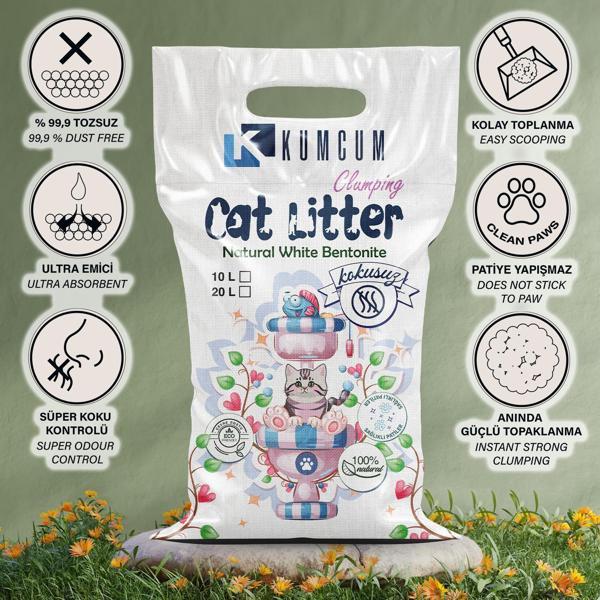 Kumcum Cat Litter 10 LT Doğal Organik Naturel Kedi Kumu - Image 1