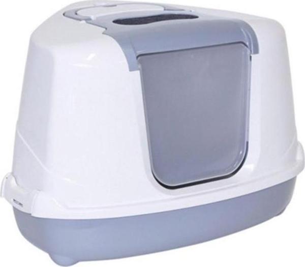 Moderna Flip Köşeli Kapalı Kedi Tuvaleti 56cm Gri  - Image 1