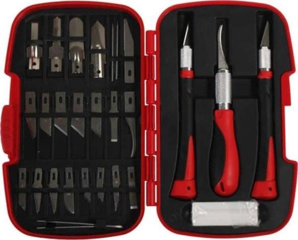 Art & Art Hobi Bıçağı Seti 30 Parça Kretuar Plastik Kutulu - Image 1