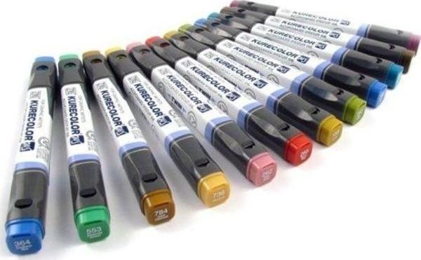 Zig Kurecolor Twin S Marker Kalem 12 RENK SET DULL COLORS - Image 1