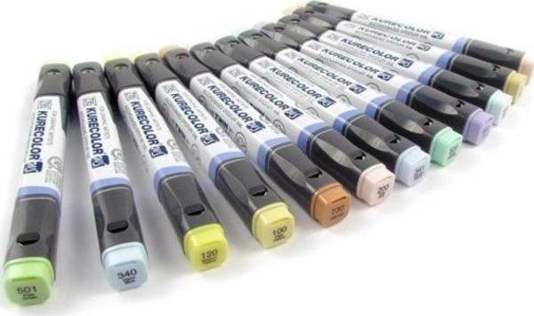 Zig Kurecolor Twin S Marker Kalem 12 RENK SET PALE COLORS - Image 1