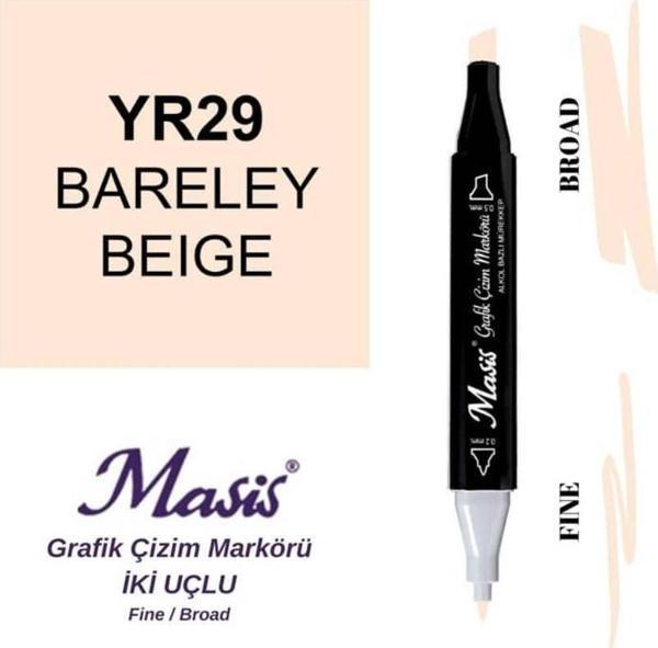Masis Çift Uçlu Marker Grafik Çizim Kalemi 29 Açık  Bej - Image 1