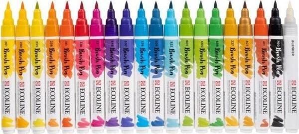 Talens Ecoline Brush Pen Fırça Uçlu Kalem 20 Renk Set - Image 1