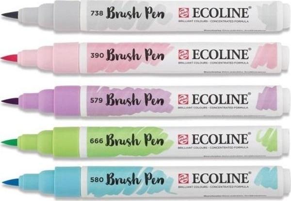 Talens Ecoline Brush Pen Fırça Uçlu Kalem 5 Renk Set PASTEL - Image 1