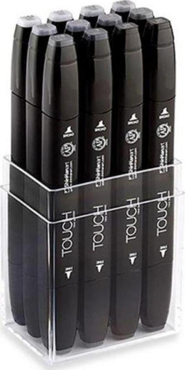 ShinHan Art Touch Twin Marker 12 Renk Set SOĞUK GRİLER - Image 1