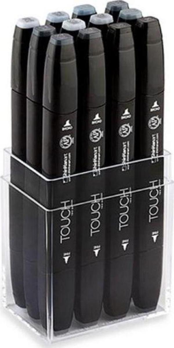 ShinHan Art Touch Twin Marker 12 Renk Set MAVİ/YEŞİL GRİLER - Image 1