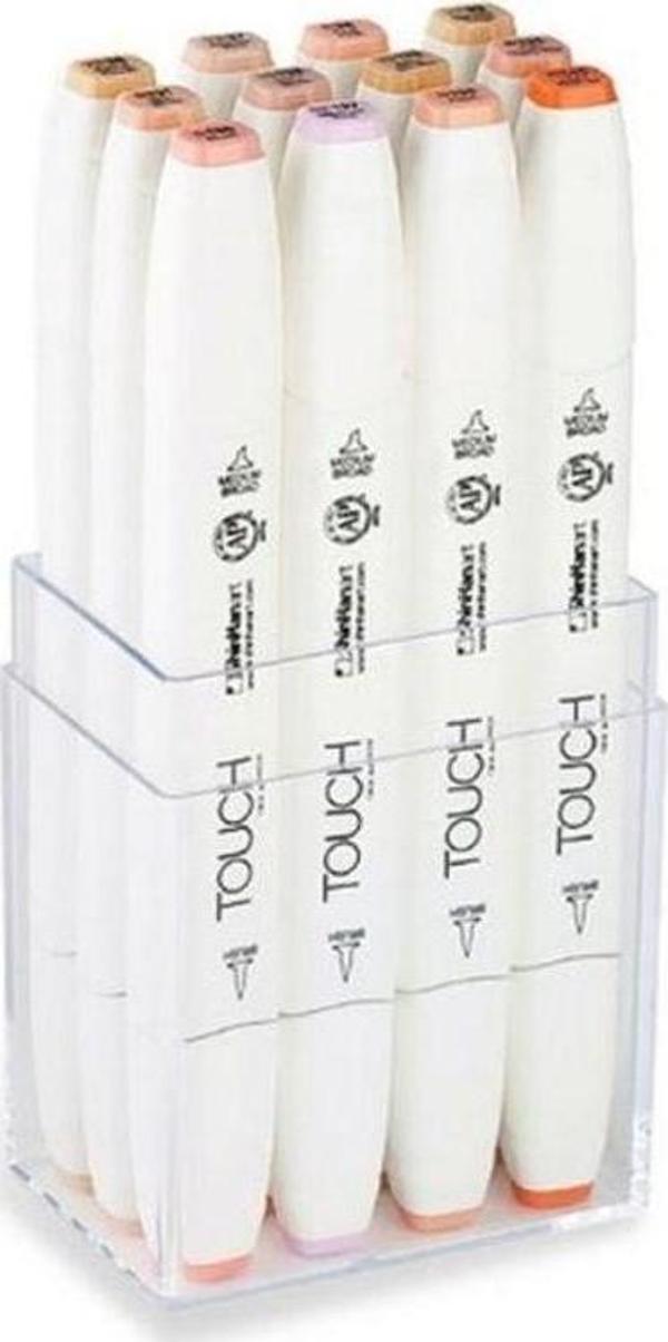 ShinHan Art Touch Twin Brush Marker 12 Renk Set TEN RENKLERİ - Image 1