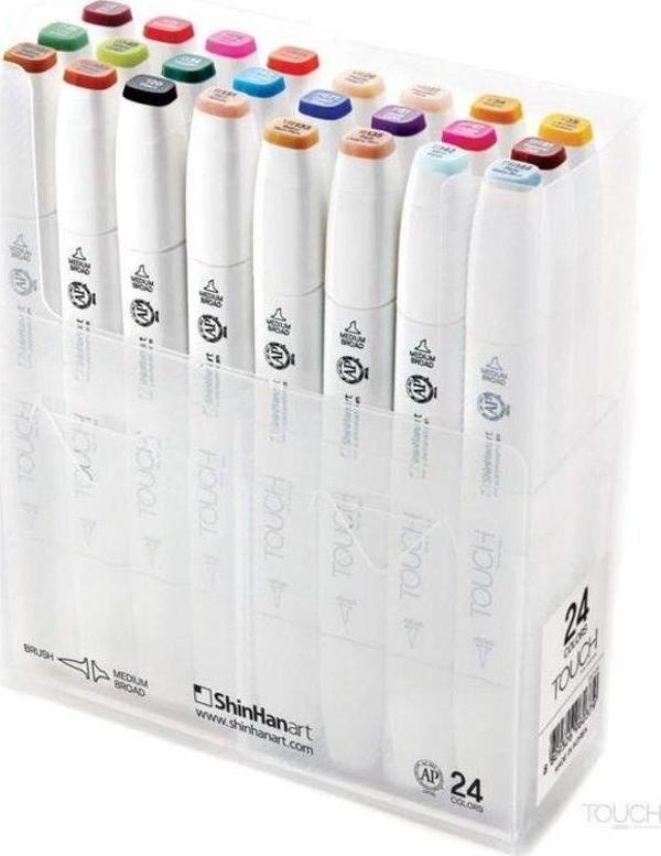 ShinHan Art Touch Twin Brush Marker 24 Renk Set - Image 1