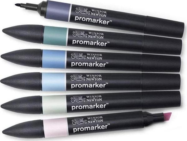 Winsor & Newton Promarker Skyscape Tones 1 Gökyüzü Tonlar Seti (6 Renk) - Image 1