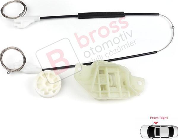 Hyundai Accent MK2 LC 2000-2006 4/5-Kapı 8240425010 İçin Ön Sağ Kapı Cam Kriko Tamir Seti - Image 1