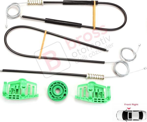 BMW 3 Serisi E46 Compact 2001-2005 2/3 Kapı 51338251352 İçin Elektrikli Sağ Cam Kriko Tamir Seti - Image 1