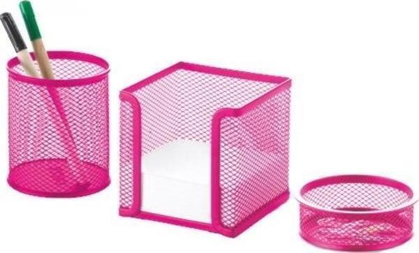 CASSA File Kalemlik, Ataşlık, Kağıtlık Seti - Pembe - Image 1