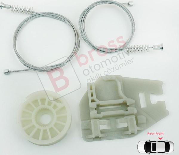 BMW X5 E53 2000-2006 İçin Arka Sağ Kapı Cam Kriko Tamir Seti - Image 1