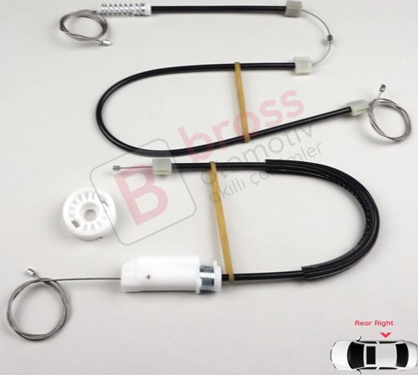 Mercedes CLS Class C219 W219 2004-2011 A2197300846 İçin Arka Sağ Cam Kriko Tamir Seti - Image 1
