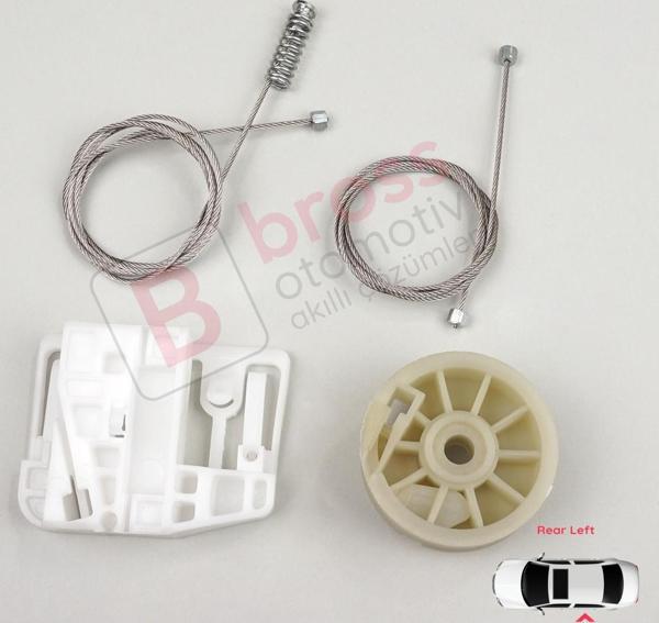 Renault Megane MK2 2002-2008 4/5 Kapı 8200028070 İçin Arka Sol Kapı Cam Kriko Tamir Seti - Image 1
