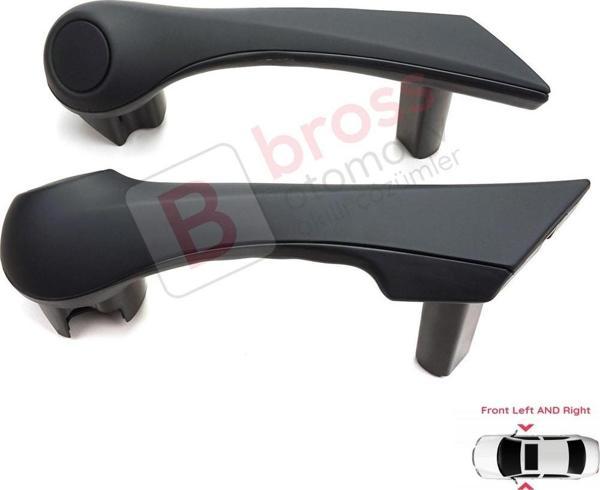 Renault Megane MK2 2002–2009 7701475315 7701475316 İçin Ön İç Kapı Çekme Kolçak Tutamak Takımı Siyah - Image 1