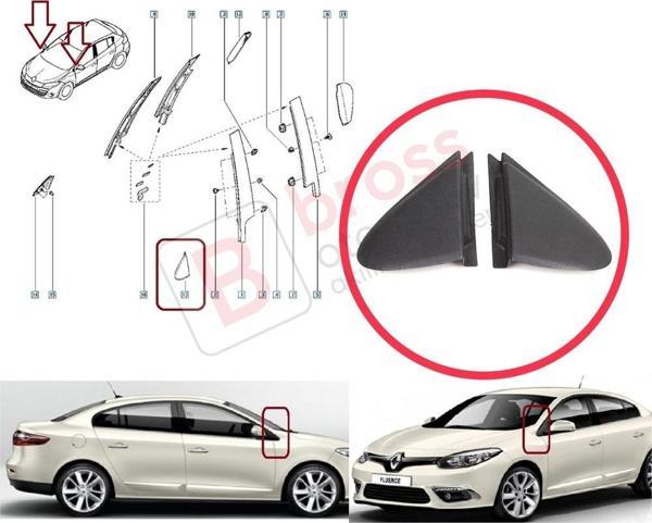 Renault Megane MK3 Fluence için Yan Ayna Köşe Plastiği Bakaliti Seti 638750012R 638740012R - Image 1