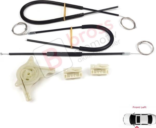 Mercedes Vito Viano Mixto MK2 W639 2003-2010 6397200046 İçin Ön Sol Kapı Cam Kriko Tamir Seti - Image 1
