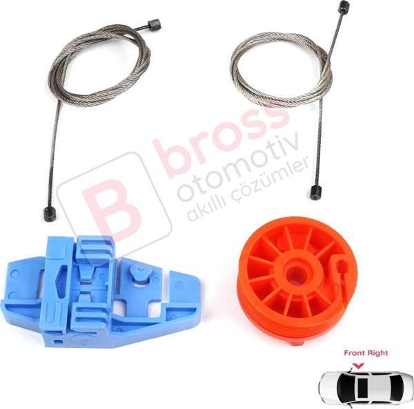 Renault Scenic MK2 JM0/1 2003-2009 4/5 Kapı 8200118775 İçin Elektrikli Ön Sağ Cam Kriko Tamir Seti - Image 1