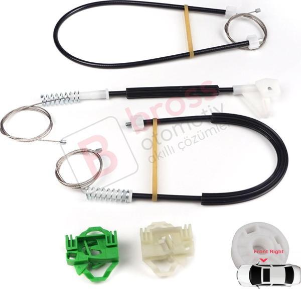 Seat Ibiza MK2 6K1 1993-2002 4/5 Kapı 6K4837402P İçin Ön Sağ Cam Kriko Tamir Seti - Image 1